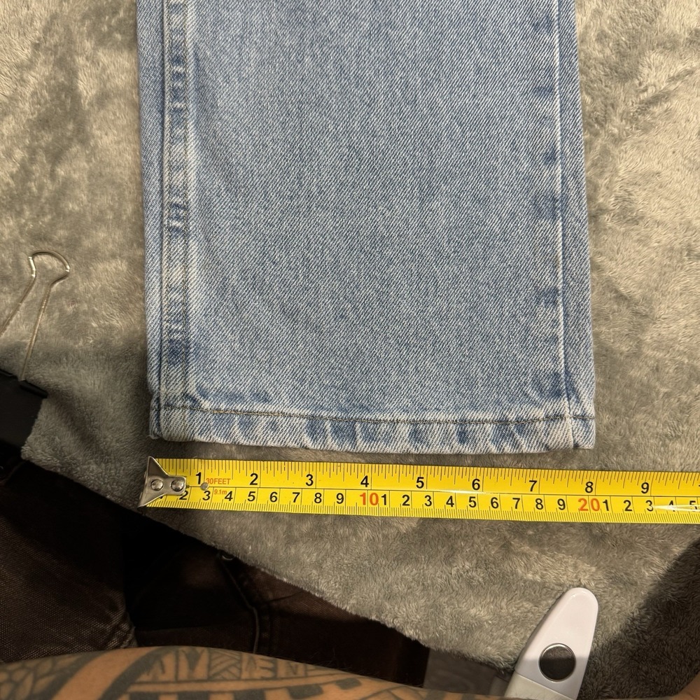 VTG Y2K Wrangler Straight Fit Lightwash Denim Jeans Mens 32x34 Western Indie - Picture 11 of 11